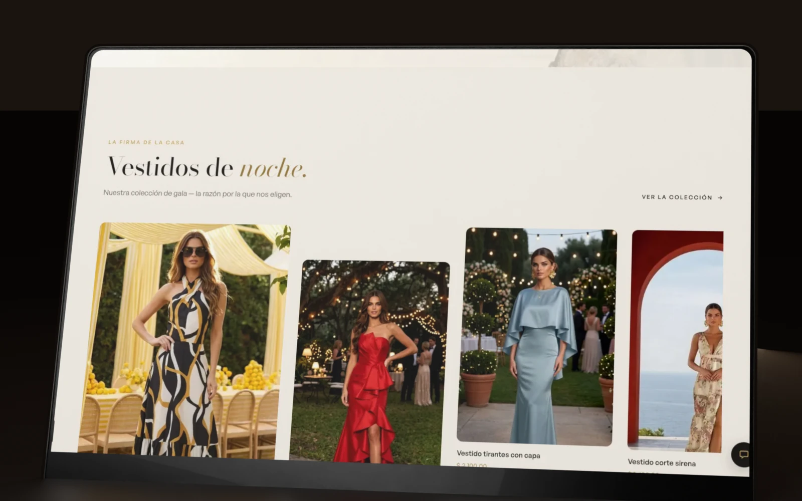 Vestidos de noche: la rejilla de la colección de la casa