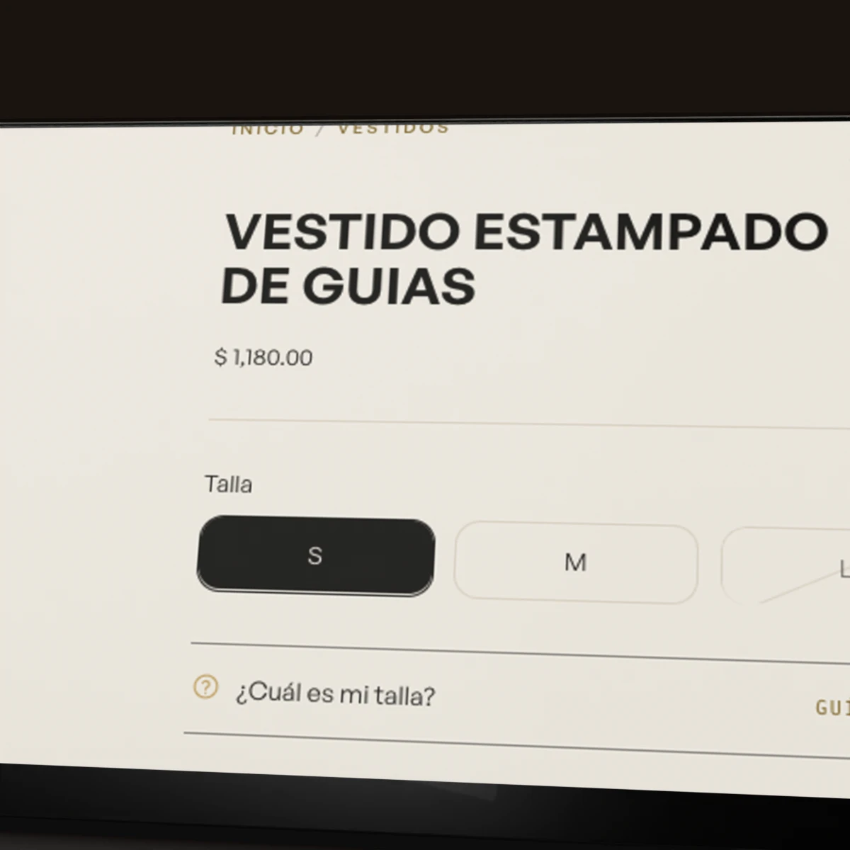 El título, el precio y las tallas, ampliados