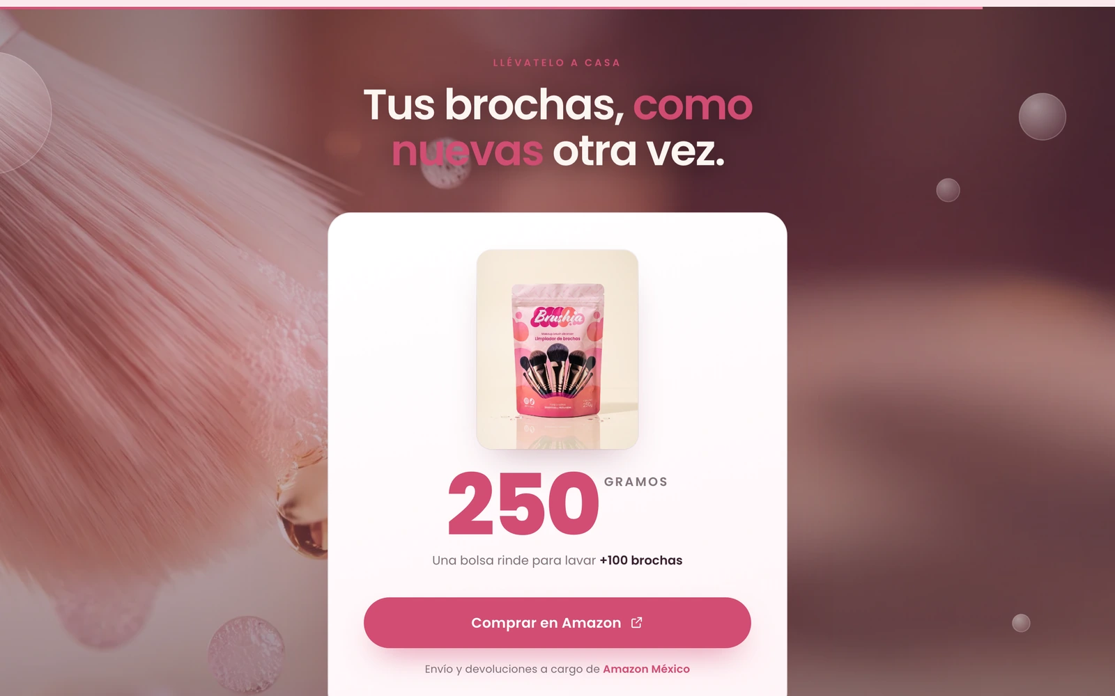 La ficha de producto con la tarjeta de compra sobre fondo plum